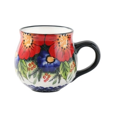 Alma 12OZ Handmade Floral Ceramic Coffee Cup