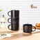 GBhome 6 Oz Stackable Coffee Mugs Set of 4, Ceramic Coffee Cups Set