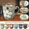 Maxdot 6 Pcs 12OZ Ceramic Coffee Mugs, Glazing Process Coffee Cup, Retro