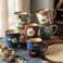 Maxdot 6 Pcs 12OZ Ceramic Coffee Mugs, Glazing Process Coffee Cup, Retro