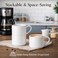 GBhome 14 Oz Coffee Mugs Set of 6, Stackable White Coffee Cups Set