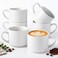 GBhome 14 Oz Coffee Mugs Set of 6, Stackable White Coffee Cups Set