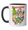 Nickelodeon Group Shot All Retro 90S Characters Ceramic Mug, Black/White, 11OZ