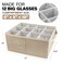 LotFancy Stemware Storage Container, Hard Shell, Large Wine Glass Storage Box for Moving, Stackable, Foldable, Crystal Glassware, Drinkware Case with Dividers &amp; Handles, 21 X15.5 X10, Beige