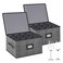Aokeyee 2-Pack Wine Glass Storage Box with Dividers, Hard Shell Stemware Storage
