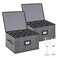 Aokeyee 2-Pack Wine Glass Storage Box with Dividers, Hard Shell Stemware Storage