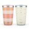 Ello 16OZ Stainless Steel Stacking Cups with Lids, 2 Pack, Stripes &amp; Dots