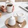 Famiware 10OZ Sugar Bowl &amp; 13OZ Creamer Set, Coffee Serving Set, White