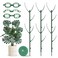 Homebros Plant Support Stakes, Stackable Plant Support Poles, Green, 6 Pcs