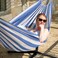 Suncreat Long Replacement Hammock Two Person for Stand, Blue White Stripes