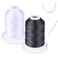 Simthread UV Resistant - Simthread 100% Polyester Bonded Thread Tex 69 (12WT) - 250 Yards 1 White 1 Black