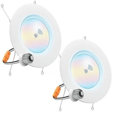 Sunco Lighting Sunco 2 Pack 6 Inch Retrofit LED Recessed Light with Motion Sensor, 5CCT