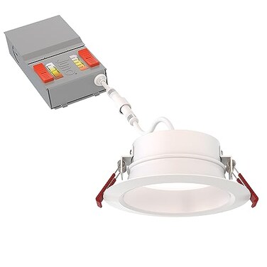 Juno 4" Canless Wafer LED Light, 5-IN-1 Cct, Deep Regressed Smooth Trim