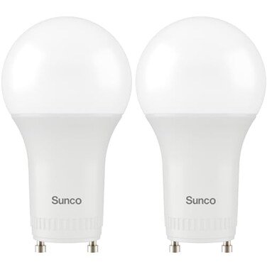Sunco Lighting Sunco 2 Pack GU24 LED Light Bulbs, 2 Prong, 9W=60W, 5000K, Dimmable
