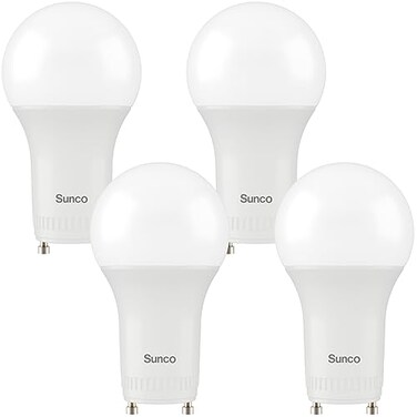 Sunco Lighting Sunco 4 Pack GU24 LED Light Bulbs, 2 Prong, 9W=60W, 5000K, Dimmable