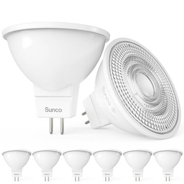 Sunco Lighting Sunco 6 Pack MR16 Two Pin LED Light Bulbs, 5W=50W, Dimmable