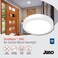 Juno Slim Basics 6 Inch LED Ceiling Light, Low Profile Surface Mount Downlight for Shower or Closet Lighting, 3000K/4000K/5000K Selectable White Light, Edged Trim, Wet Rated, Matte White, 6 Pack