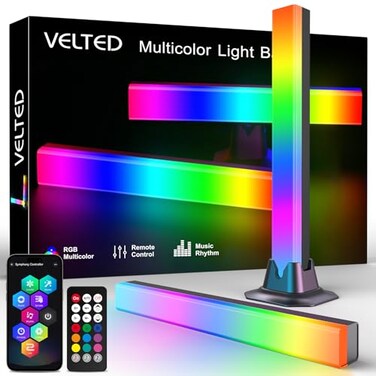 Velted RGB Light Bar Smart Music Sync RGB Ic LED Lights Bars, App&amp;Remote Control