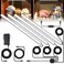 Jusjubr Display Cabinet Lights, LED Shelf Lighting with Memory Function, 4X12 Inch Black Display Case LED Lighting, LED Lights for Display Case, Cold White 6000K, Ultra-Thin, Dimmable