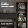 Jusjubr Display Cabinet Lights, LED Shelf Lighting with Memory Function, 4X12 Inch Black Display Case LED Lighting, LED Lights for Display Case, Cold White 6000K, Ultra-Thin, Dimmable