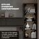 Jusjubr Display Cabinet Lights, LED Shelf Lighting with Memory Function, 4X12 Inch Black Display Case LED Lighting, LED Lights for Display Case, Cold White 6000K, Ultra-Thin, Dimmable