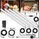 Jusjubr Display Cabinet Lights, LED Shelf Lighting with Memory Function, 4X12 Inch Black Display Case LED Lighting, LED Lights for Display Case, Cold White 6000K, Ultra-Thin, Dimmable