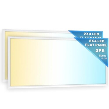 Sunco Lighting Sunco 2 Pack 2X4 LED Flat Panel Lights 3CCT Selectable, 30-50W, Dimmable