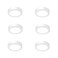 Juno Slim Basics 4 Inch LED Ceiling Light, Low Profile Surface Mount Downlight for Shower or Closet Lighting, 3000K/4000K/5000K Selectable White Light, Edged Trim, Wet Rated, Matte White, 6 Pack