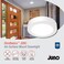 Juno Slim Basics 4 Inch LED Ceiling Light, Low Profile Surface Mount Downlight for Shower or Closet Lighting, 3000K/4000K/5000K Selectable White Light, Edged Trim, Wet Rated, Matte White, 6 Pack