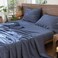 MooMee Sheet Set 100% Washed Cotton Linen-like Extra Deep Pocket Queen