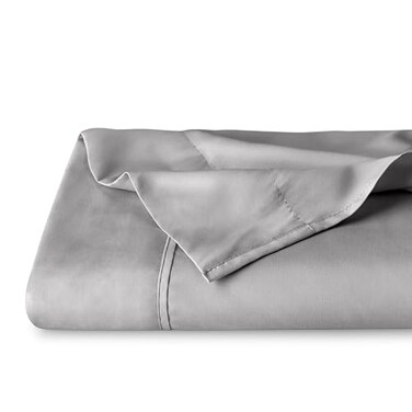 Bare Home Flat Top Sheet 1800 Ultra-Soft (Queen, Light Grey)