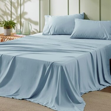 Bedsure California King Sheet Sets - 4 Pieces Soft, Breathable, Cooling