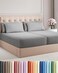 CGK Unlimited Split King 7 Piece Bed Sheet Set - Breathable &amp; Cooling - Heathered Grey