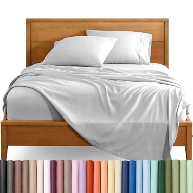 Bare Home Sheet Set - 1800 Ultra-Soft (Split Head Flex King, Cloud Grey)