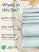 CGK Unlimited Extra Deep Queen Sheet Set - 6 Piece Breathable &amp; Cooling Sheets - Ice Blue