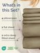 CGK Unlimited Extra Deep King Sheet Set - 6 Piece Breathable and Cooling Sheets - Khaki