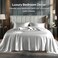 Bedelite Satin Sheets Queen Size Bed Set, Grey, 4 Pieces