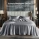 Bedelite Satin Sheets Queen Size Bed Set, Dark Grey, 4 Pieces