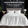 Bedelite Satin Sheets Queen Size Bed Set, White, 4 Pieces
