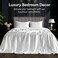 Bedelite Satin Sheets Queen Size Bed Set, White, 4 Pieces