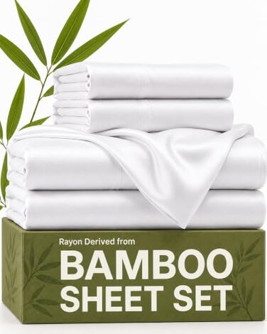CGK Unlimited 100% Rayon Derived from Bamboo - Bamboo Sheets Full Size - White