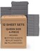 CGK Unlimited Bulk Case Pack of 12 Queen Size 4 Piece Sheet Sets, Deep Pocket - Dark Grey