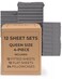 CGK Unlimited Bulk Case Pack of 12 Queen Size 4 Piece Sheet Sets, Deep Pocket - Dark Grey