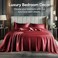 Bedelite Satin Sheets Queen Size Bed Set, Burgundy, 4 Pieces
