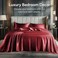Bedelite Satin Sheets Queen Size Bed Set, Burgundy, 4 Pieces