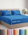 CGK Unlimited Extra Deep Split King Sheet Set - 7 Piece Breathable &amp; Cooling - Royal Blue