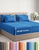 CGK Unlimited Extra Deep Split King Sheet Set - 7 Piece Breathable &amp; Cooling - Royal Blue