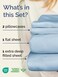 CGK Unlimited Extra Deep Split King Sheet Set - 7 Piece Breathable &amp; Cooling - Sky Blue