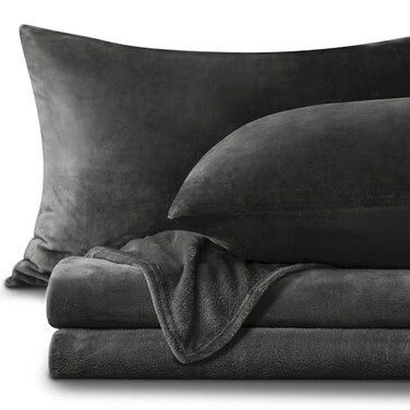 Bedelite Flannel Sheets Twin Size, Dark Gray, 3 Pieces
