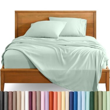 Bare Home Sheet Set - 1800 Ultra-Soft (Split Head Flex King, Spring Mint)
